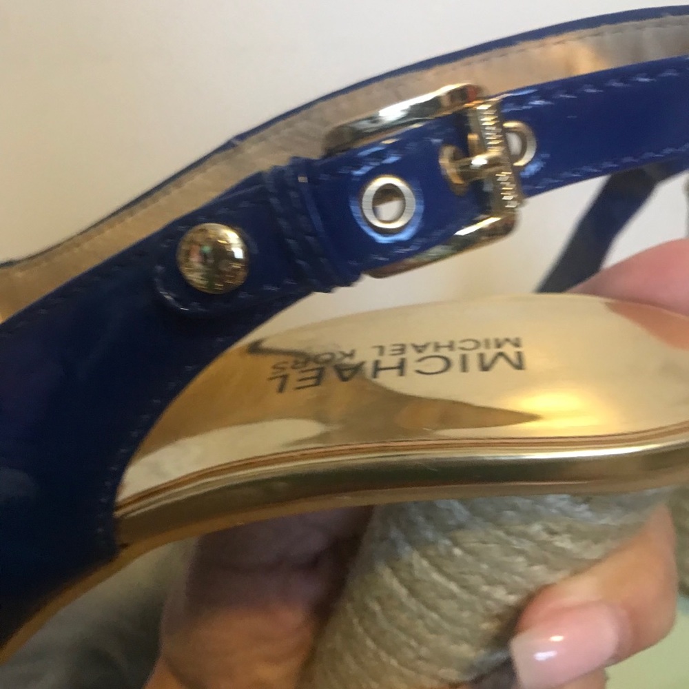 💯% Authentic Michael Kors Blue Slingback Sandals - Picture 7 of 14
